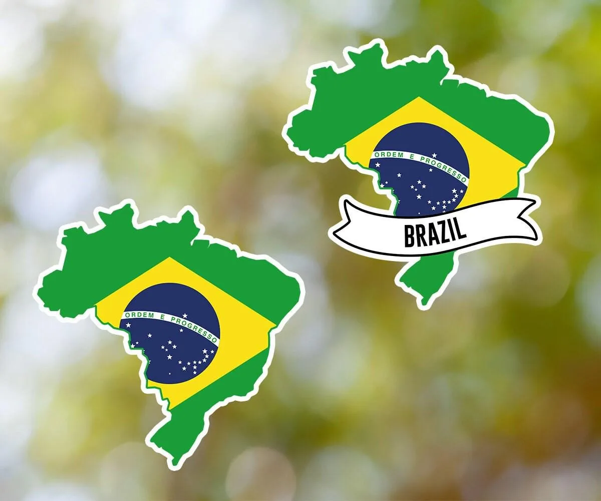 Brazil Country Shaped Sticker