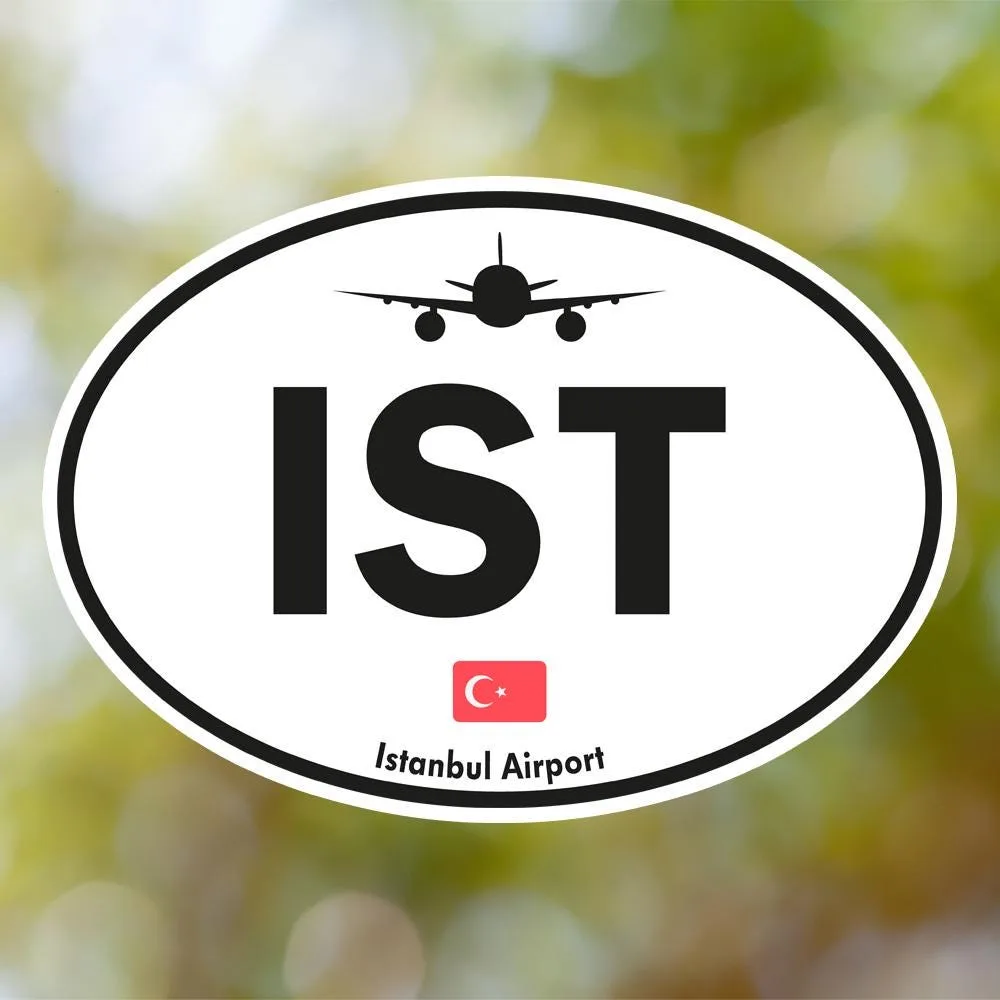 IST Istanbul Airport Sticker (Oval Vintage)