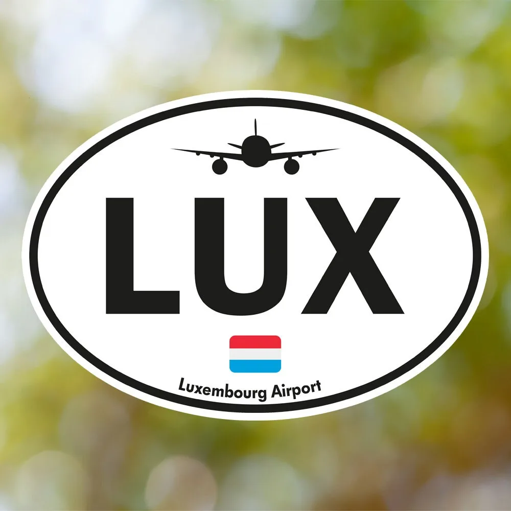 Luxembourg Airport Sticker (Oval Vintage)