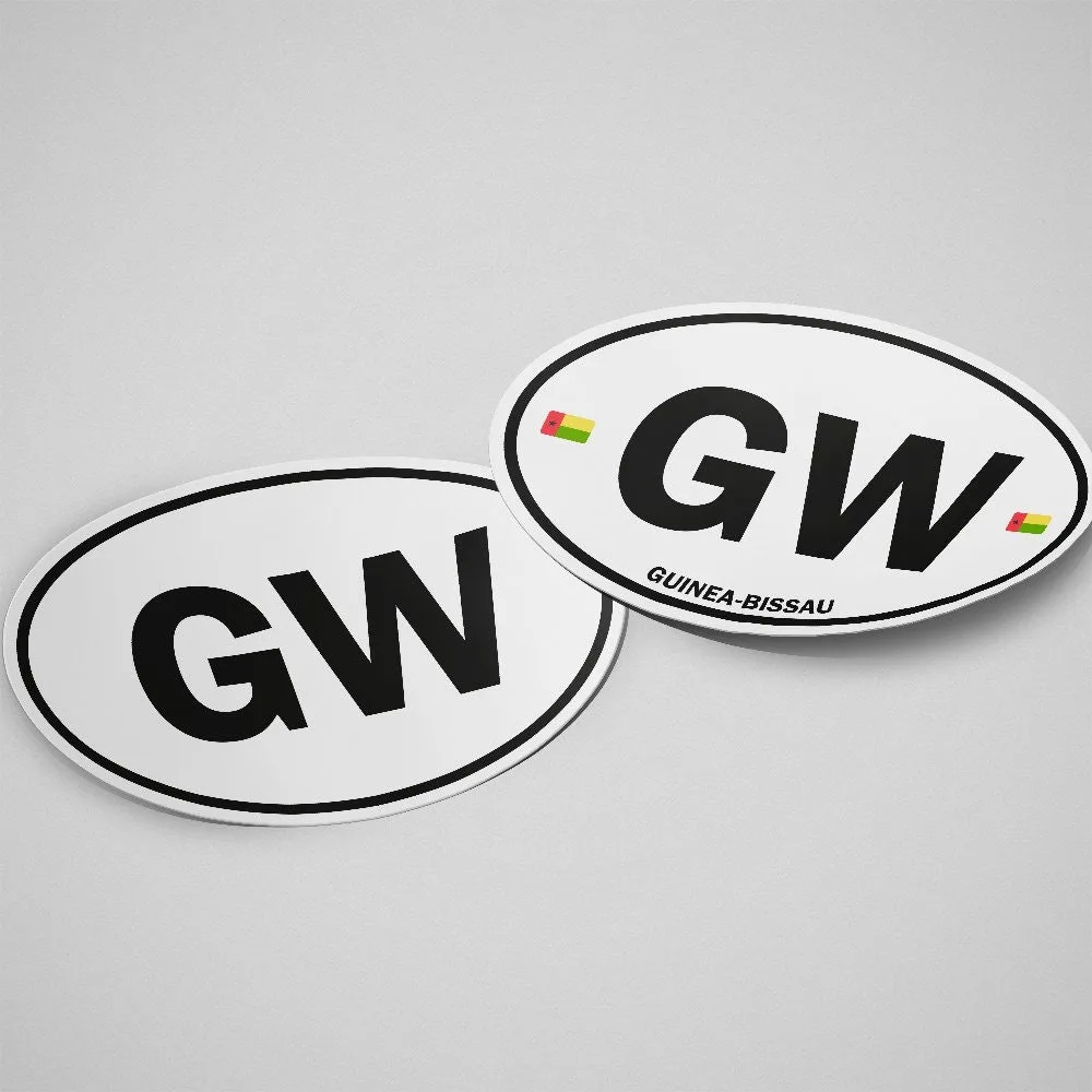 Guinea-Bissau Sticker Oval White