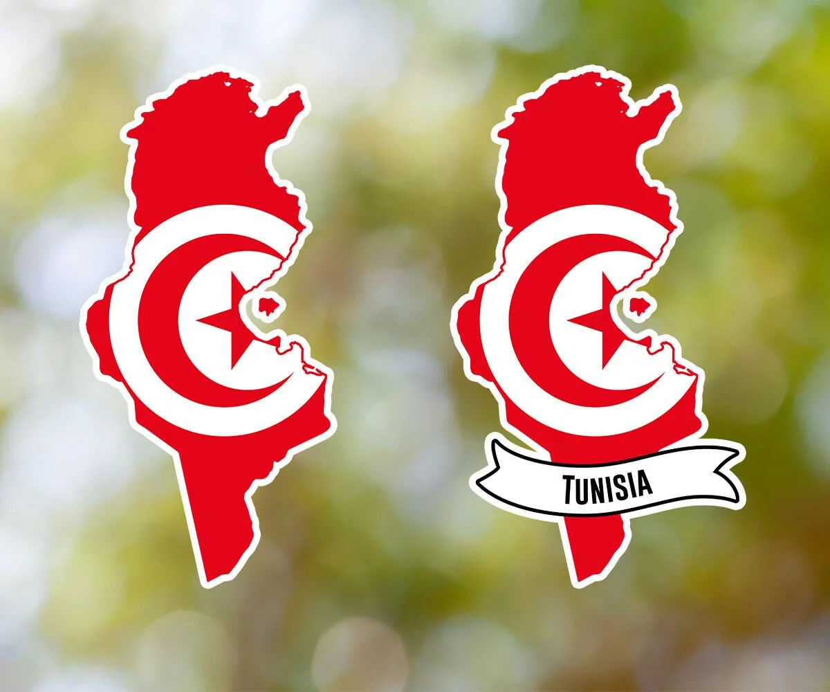 Tunisia Country Shaped Sticker