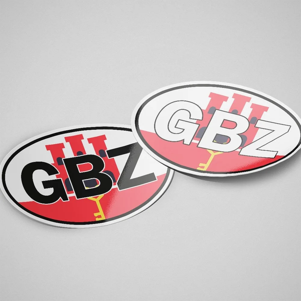 Gibraltar Sticker Oval Flag