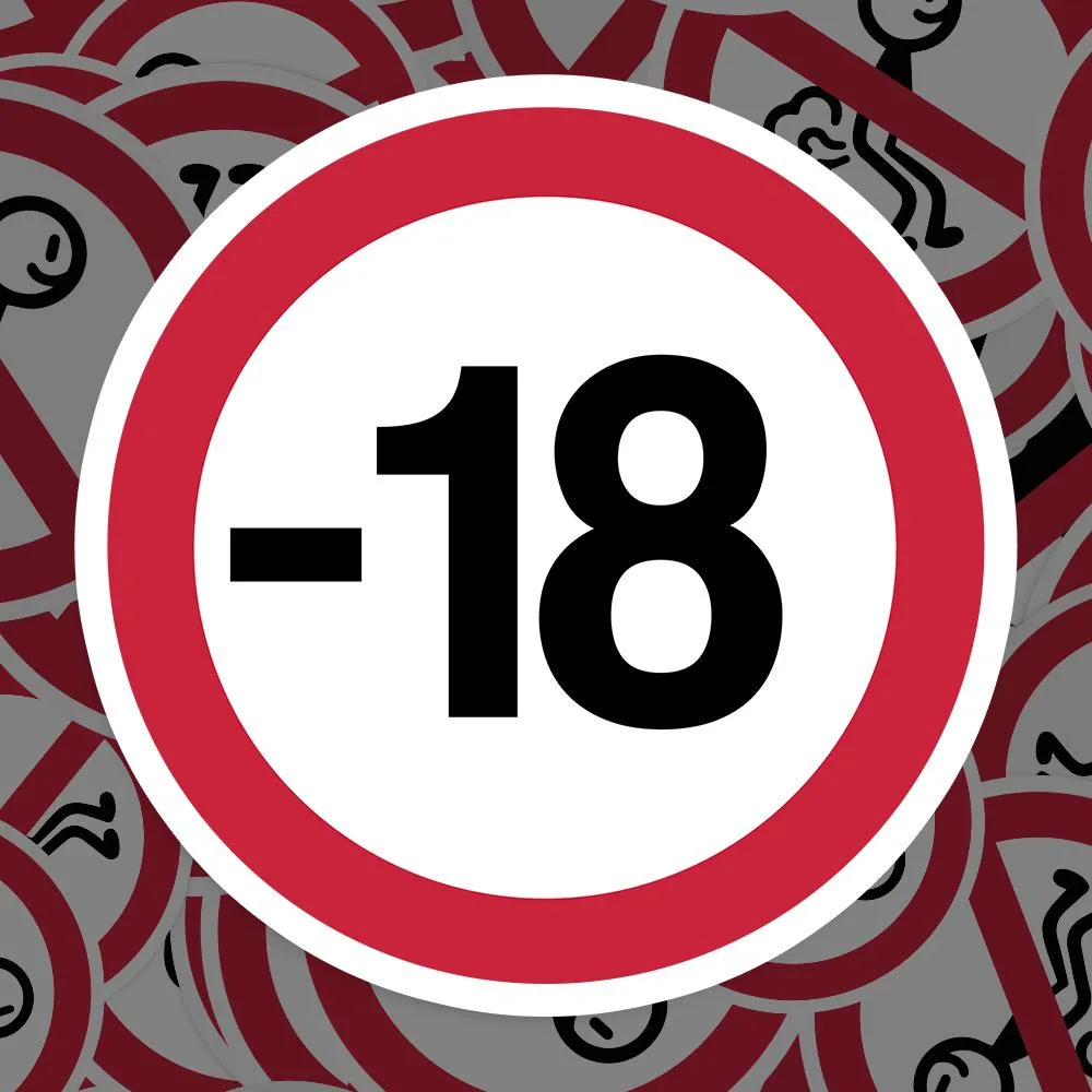 No Minors Warning Sign Sticker