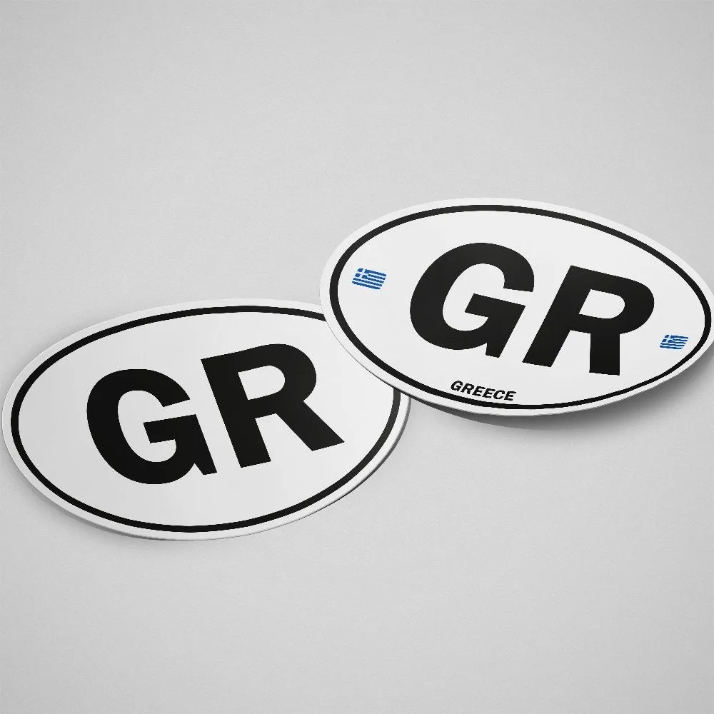 Greece Sticker Oval White