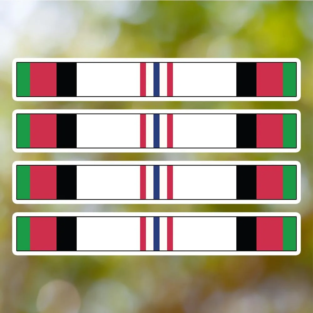 Pack of 4 Afghanistan Campaign Medal Ribbon Stickers