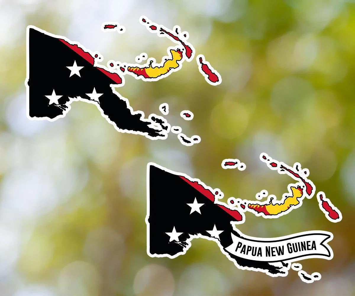 Papua New Guinea Country Shaped Sticker