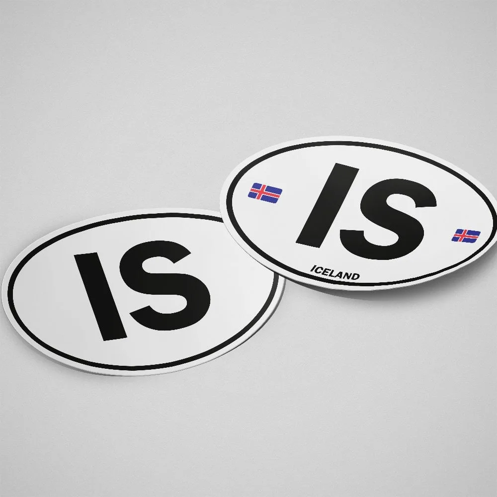 Iceland Sticker Oval White