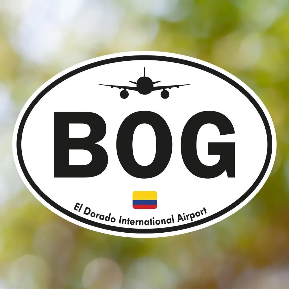 BOG El Dorado Airport Sticker (Oval Vintage)