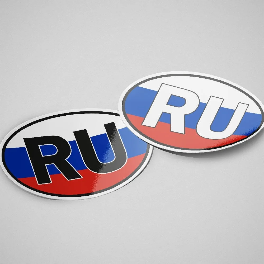 Russia Sticker Oval Flag