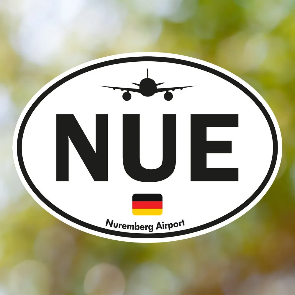 Nuremberg Airport Sticker (Oval Vintage)