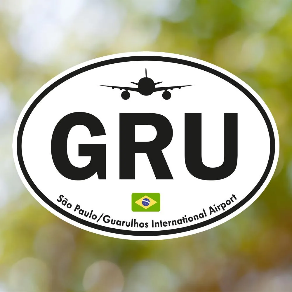 GRU São Paulo Airport Sticker (Oval Vintage)