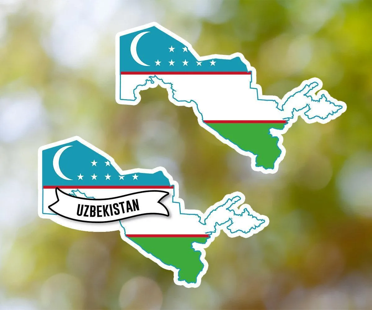 Uzbekistan Country Shaped Sticker