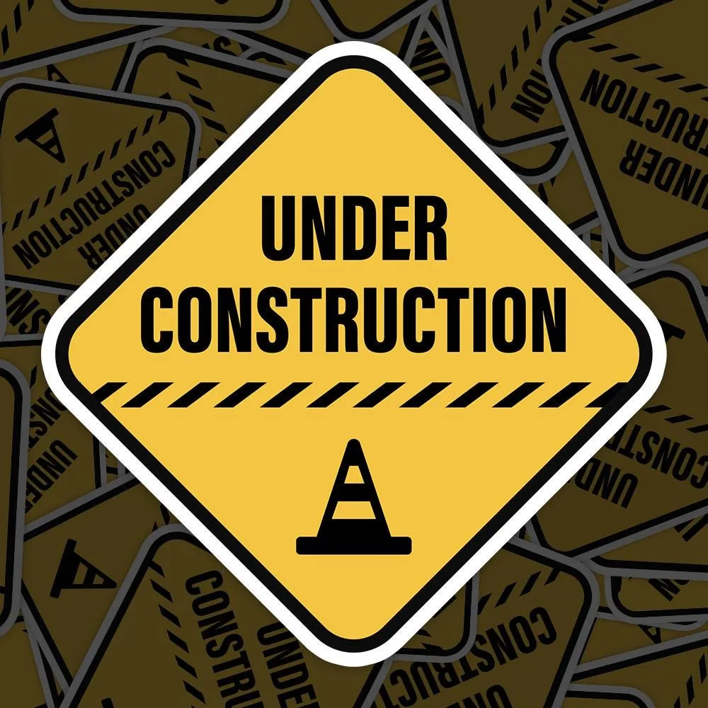 Under Construction Warning Sign Sticker