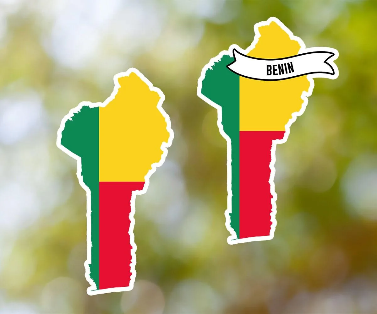 Benin Country Shaped Sticker