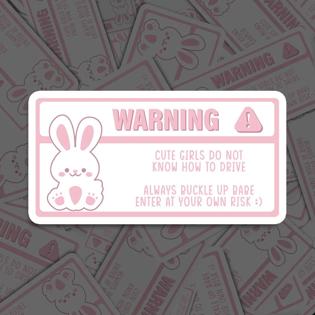 Warning Cute Girl Sticker