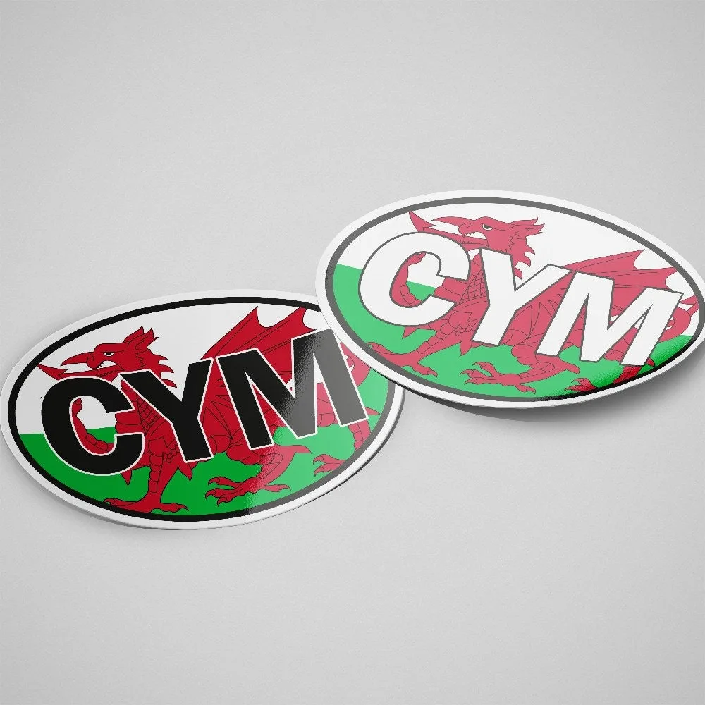 Wales Sticker Oval Flag