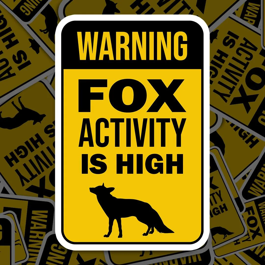 Warning Fox Sticker