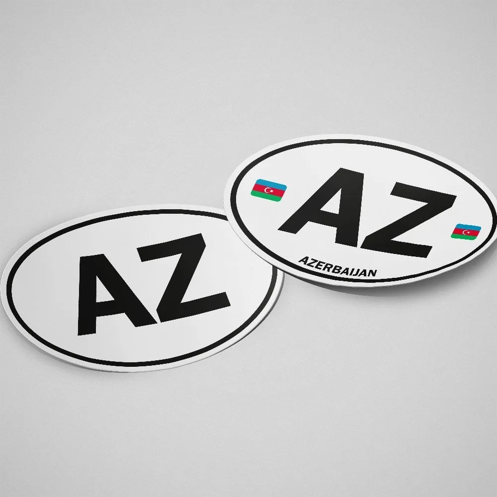 Azerbaijan Sticker Oval White