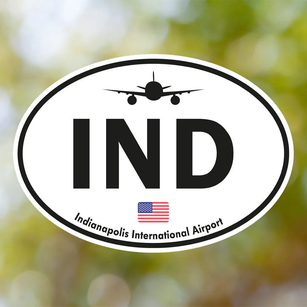 Indianopolis Airport Sticker (Oval Vintage)
