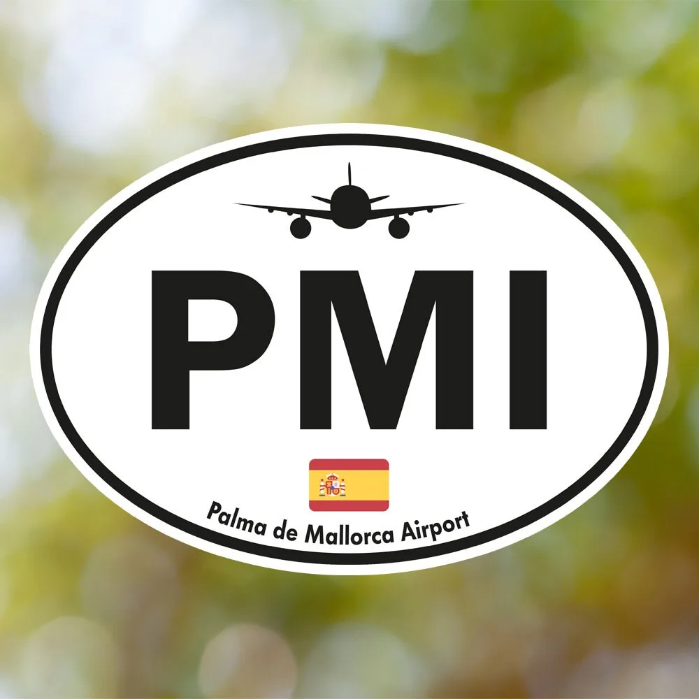 Palma de Mallorca Airport Sticker (Oval Vintage)