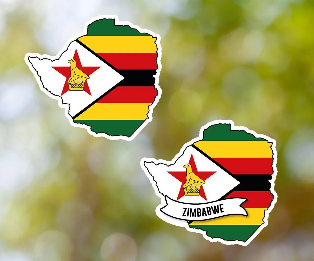 Zimbabwe Country Shaped Sticker
