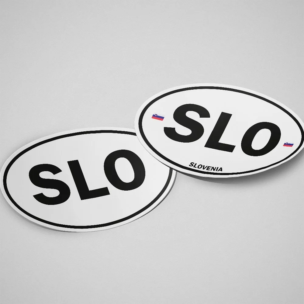 Slovenia Sticker Oval White