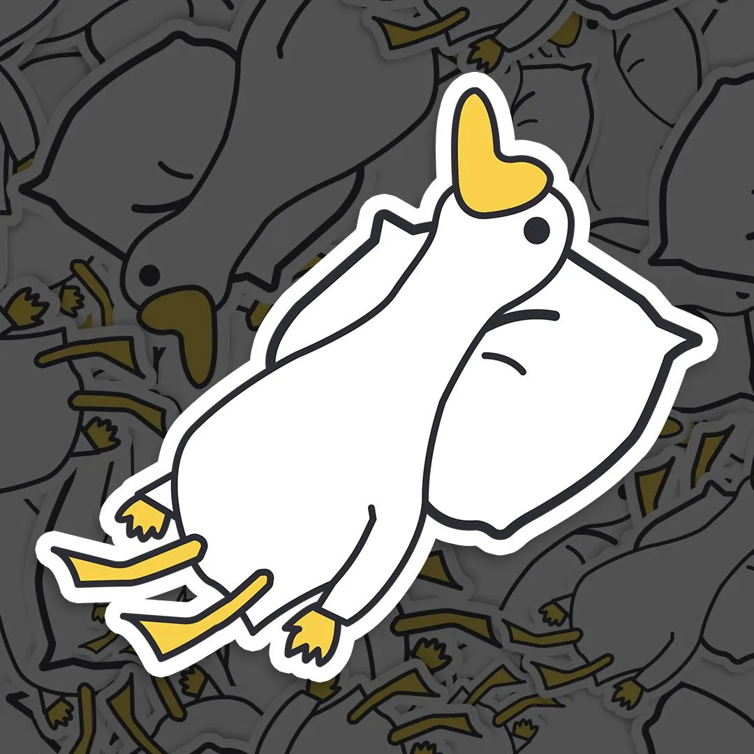 Tired Duck Sticker