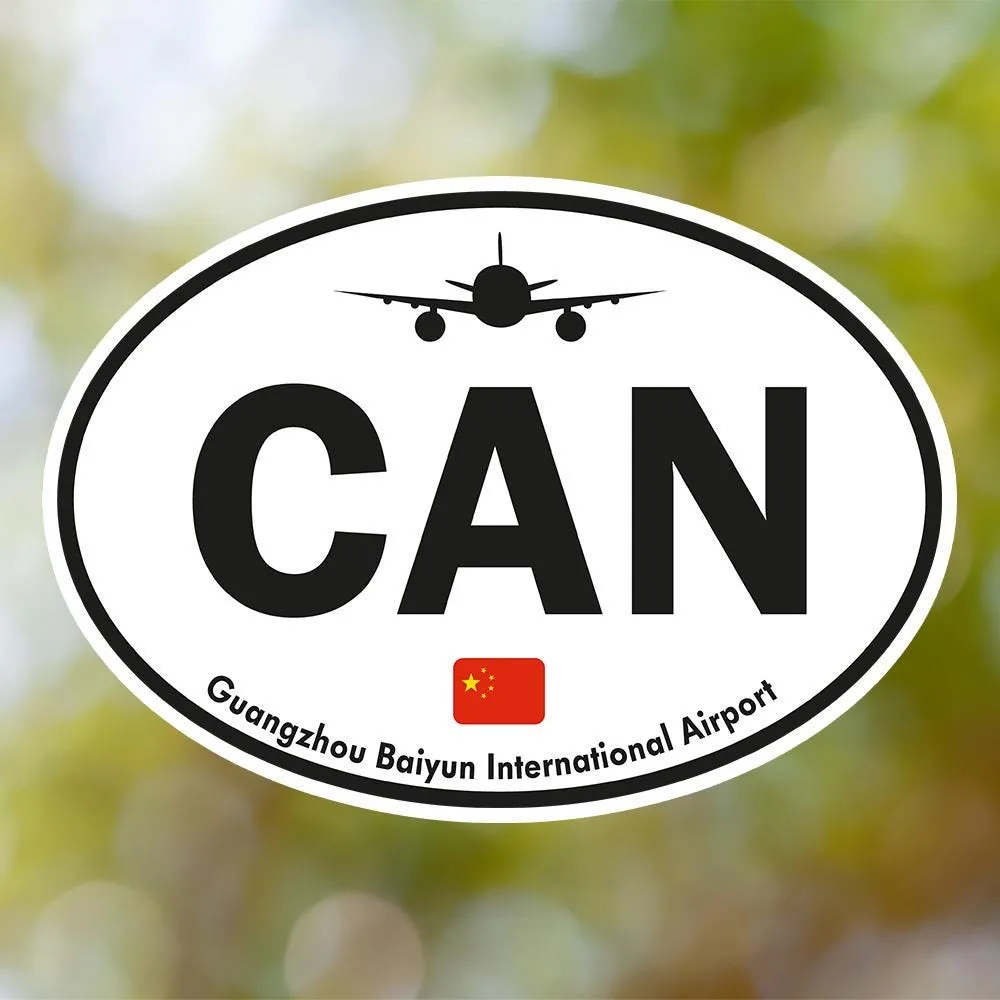 PEK Guangzhou Baiyun Airport Sticker (Oval Vintage)