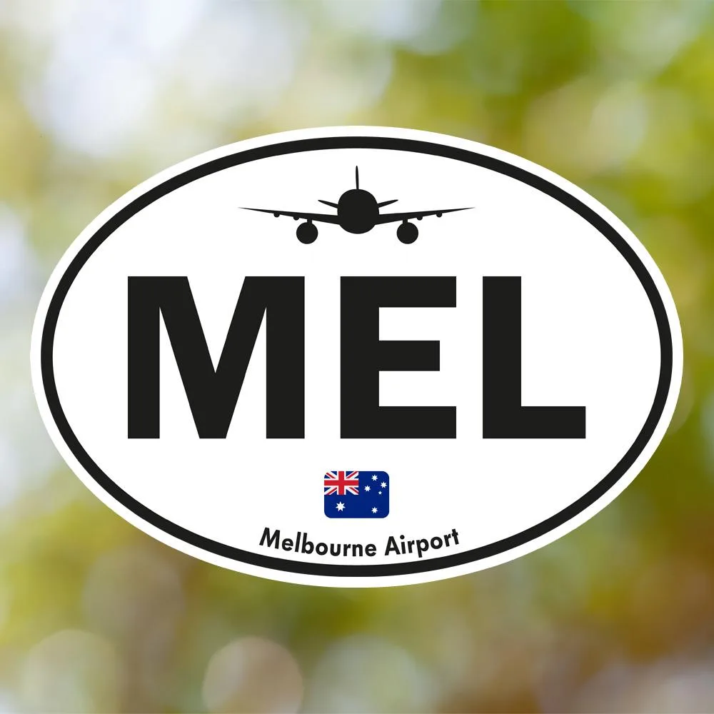 MEL Melbourne Airport Sticker (Oval Vintage)