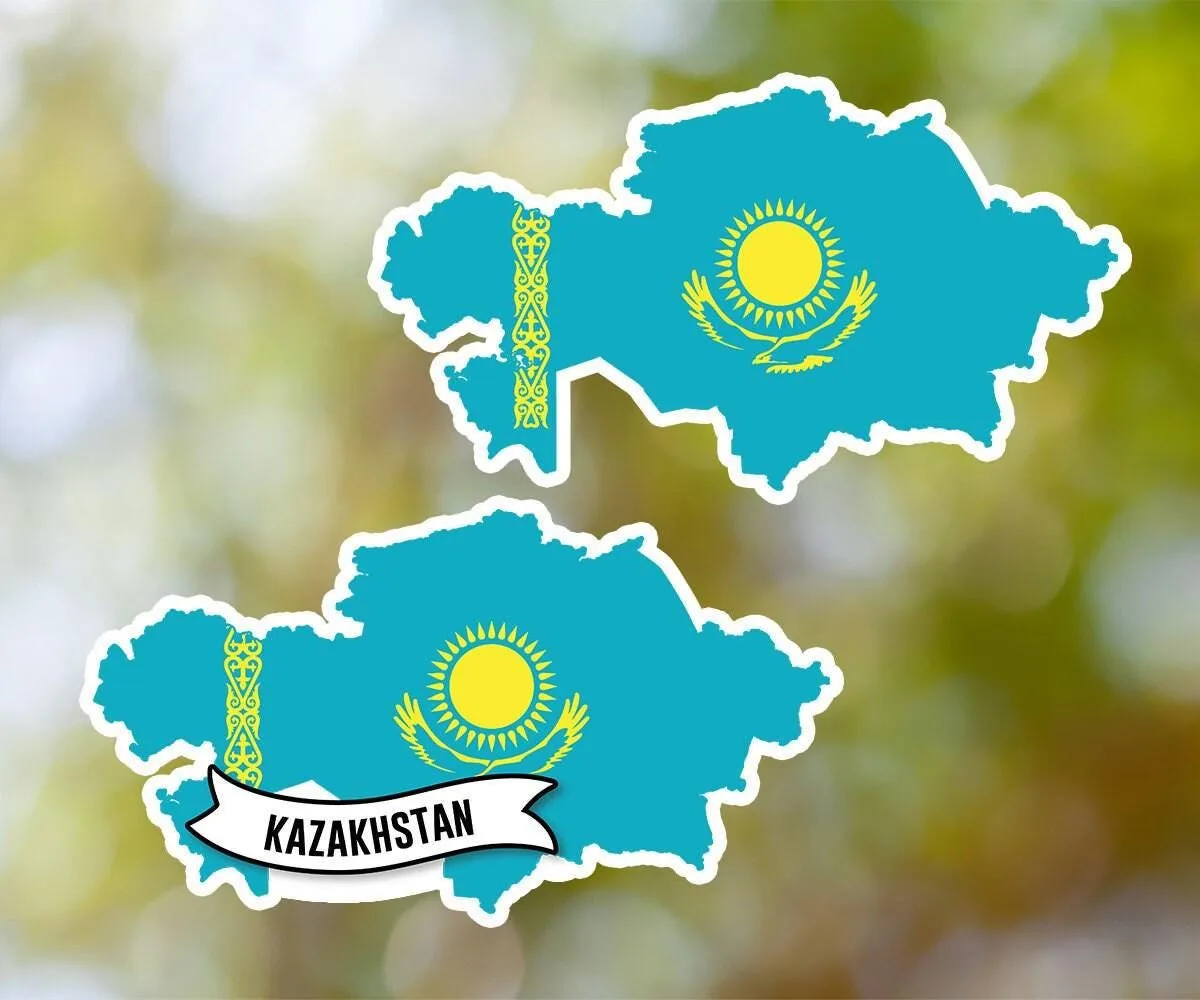 Kazakhstan Country Shaped Sticker