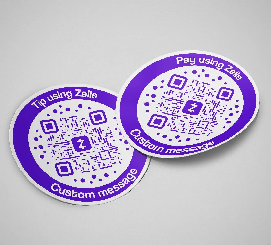 Zelle Circle QR sticker