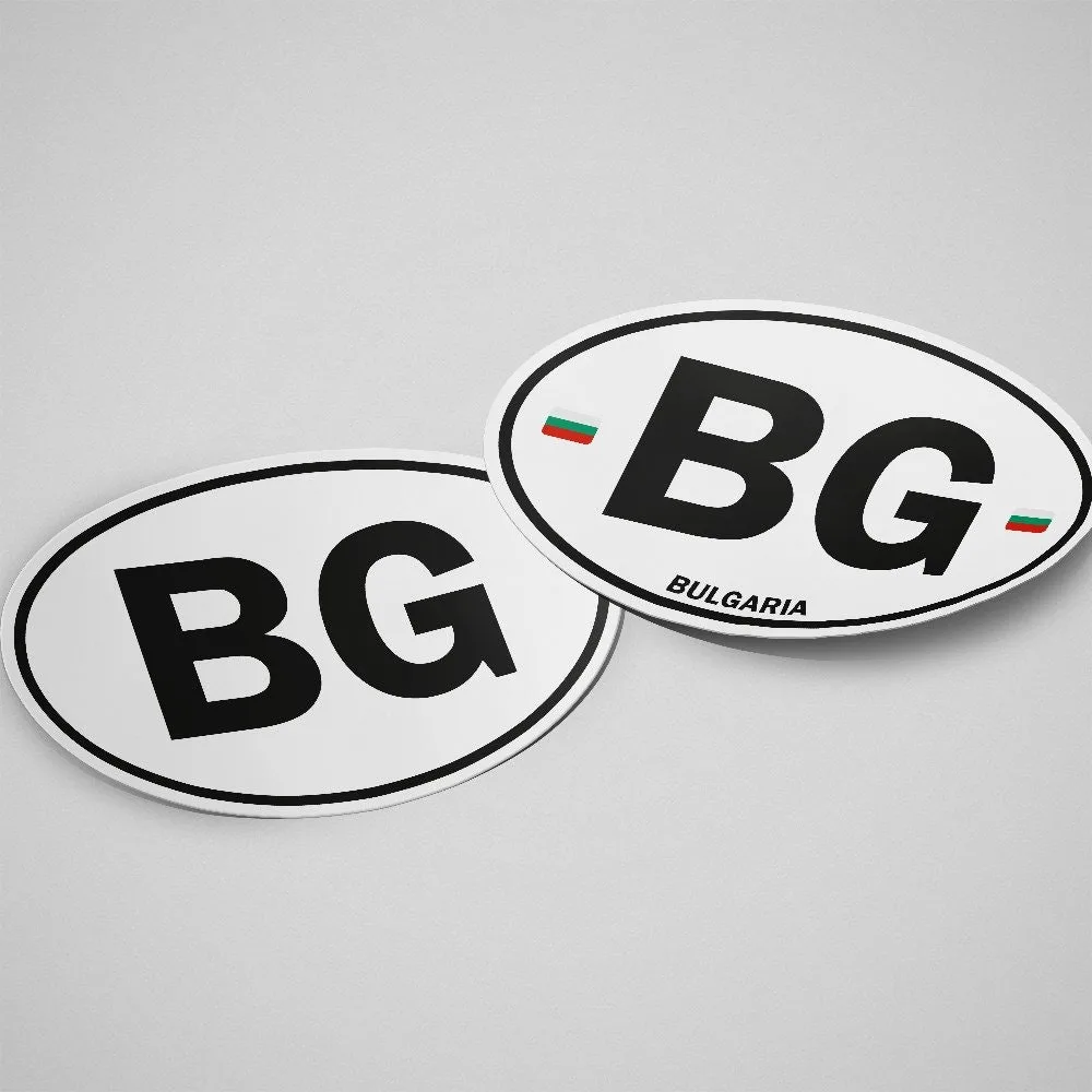 Bulgaria Sticker Oval White