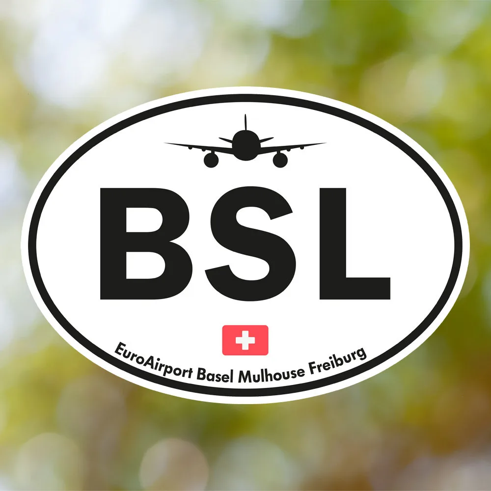 Basel Airport Sticker (Oval Vintage)