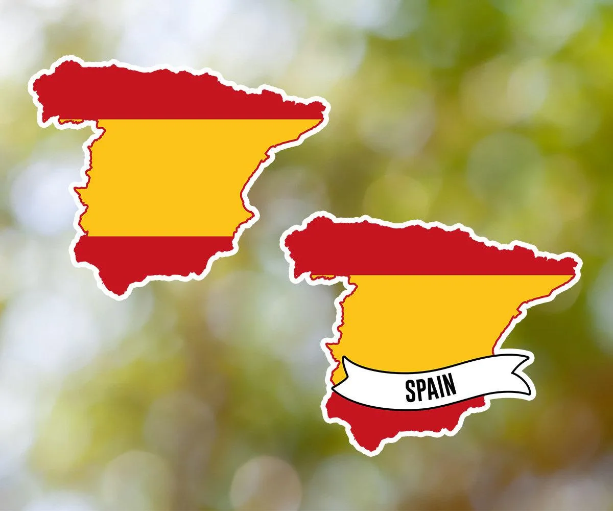 Spain Country Shaped Sticker