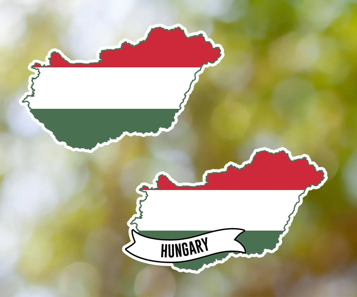 Hungary Country Shaped Sticker