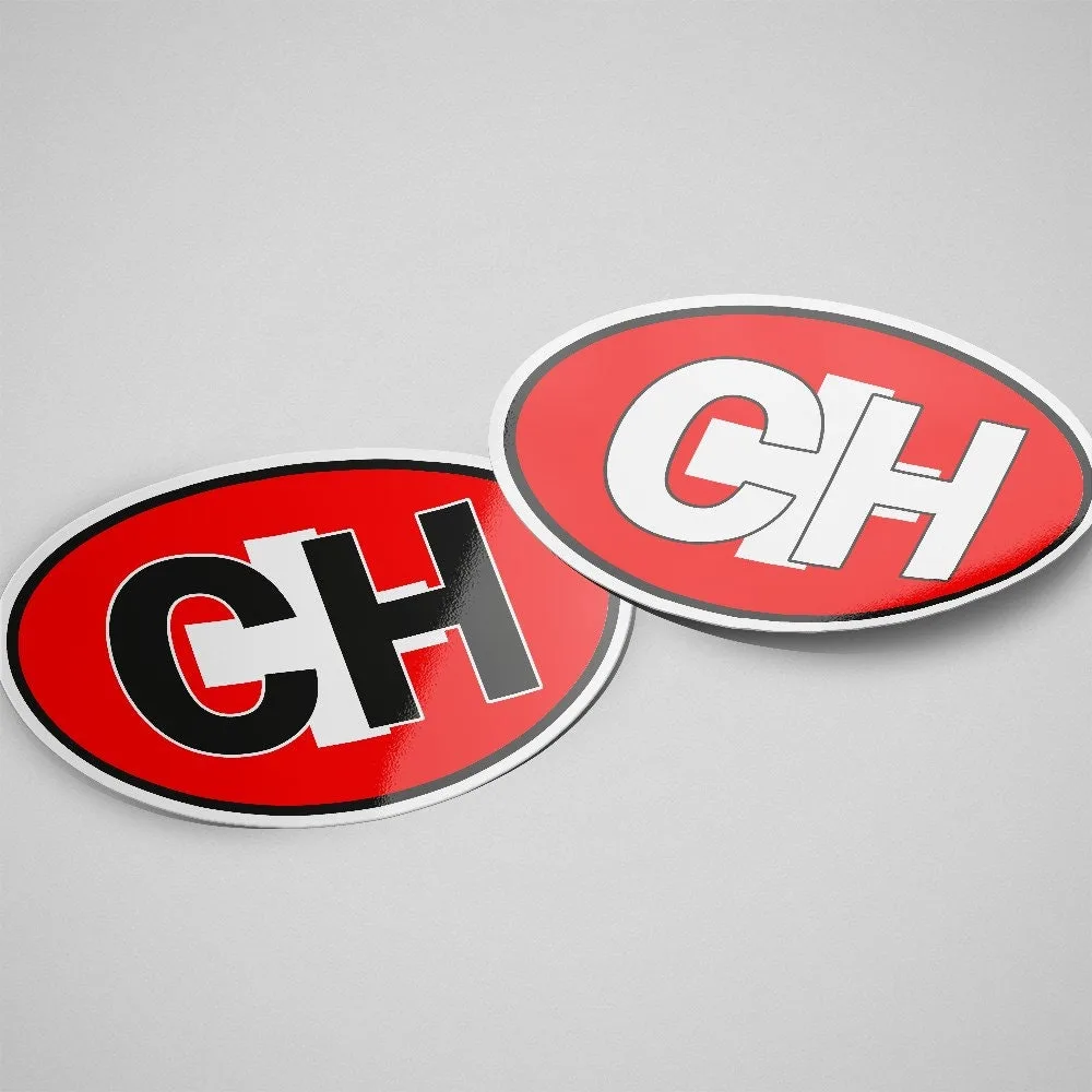 Switzerland Sticker Oval Flag