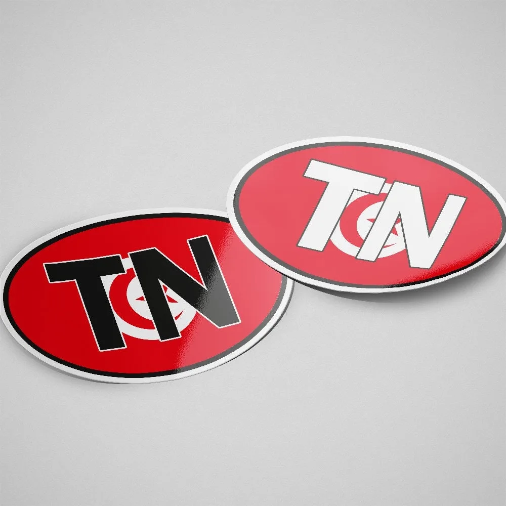 Tunisia Sticker Oval Flag