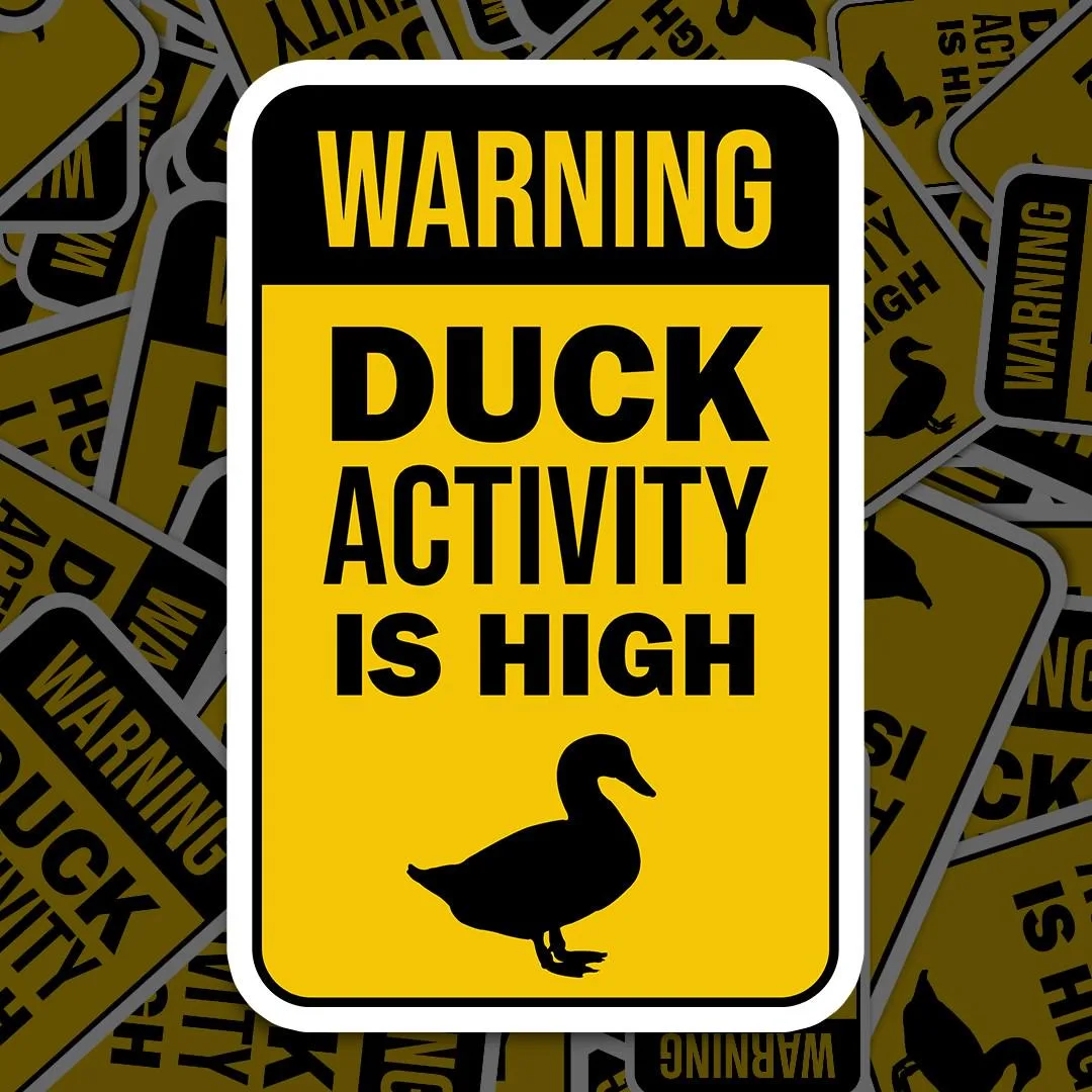 Warning Duck Sticker