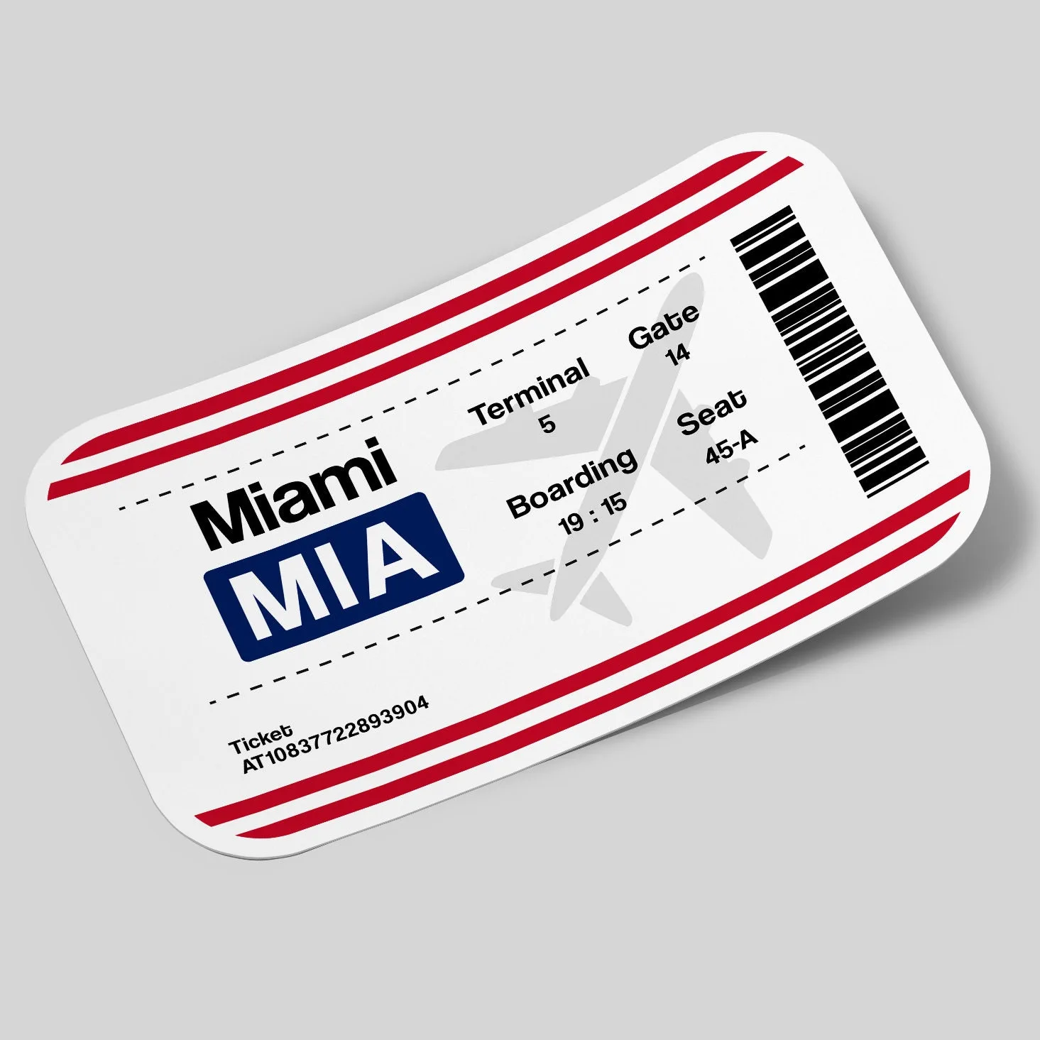 Miami Airport Ticket Sticker