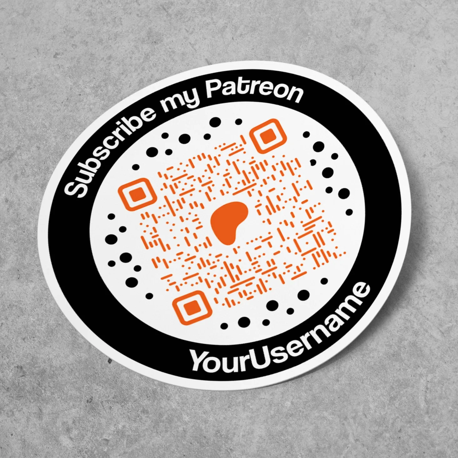Custom Patreon Sticker Circle QR Code