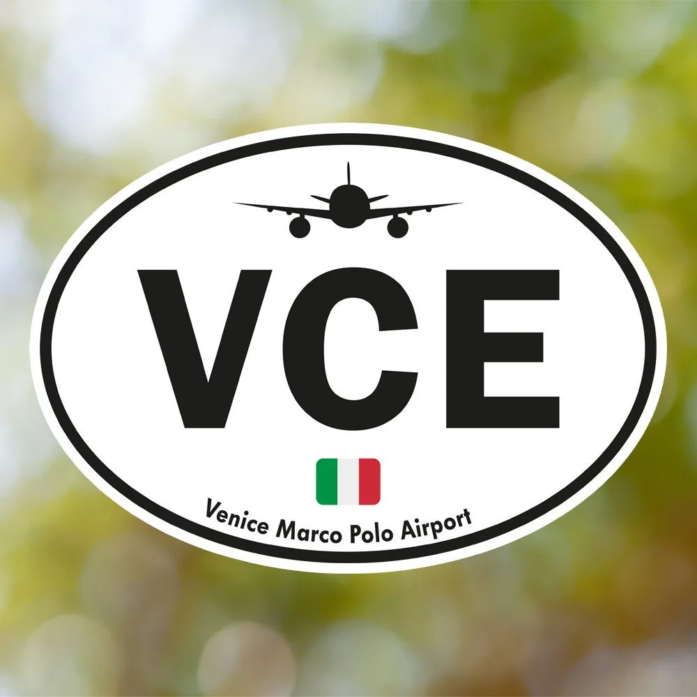 Venice Airport Sticker (Oval Vintage)