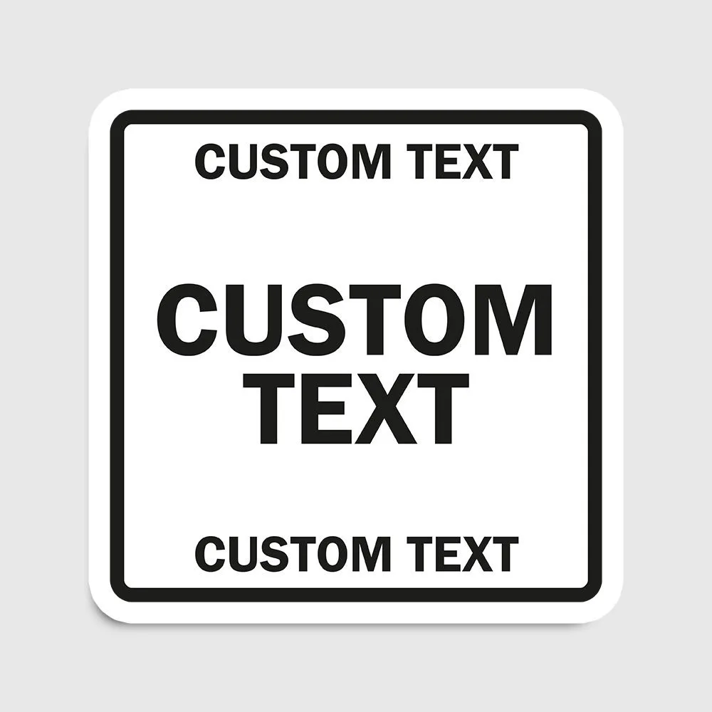 Custom Sticker Square Text