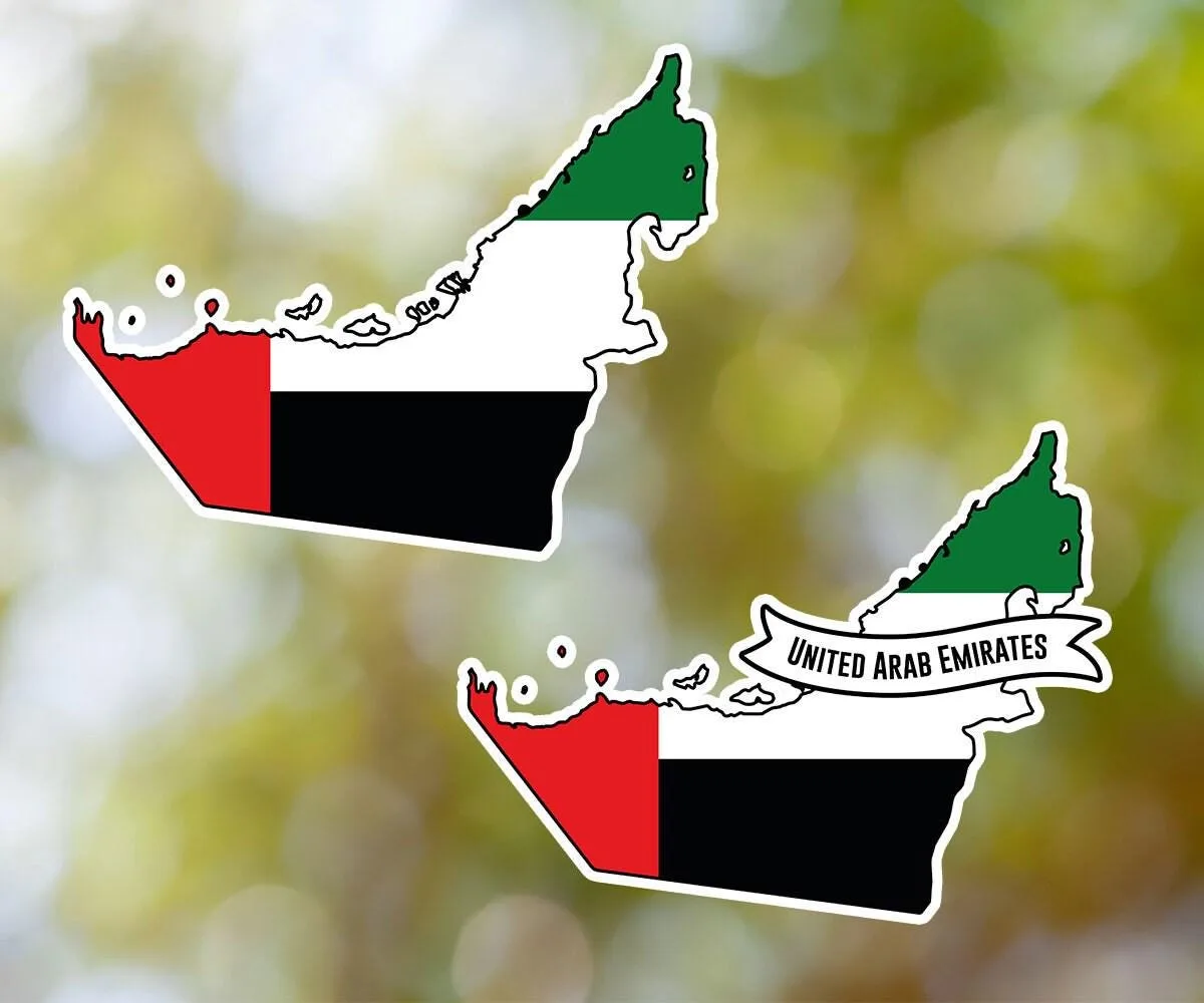 United Arab Emirates Country Shaped Sticker