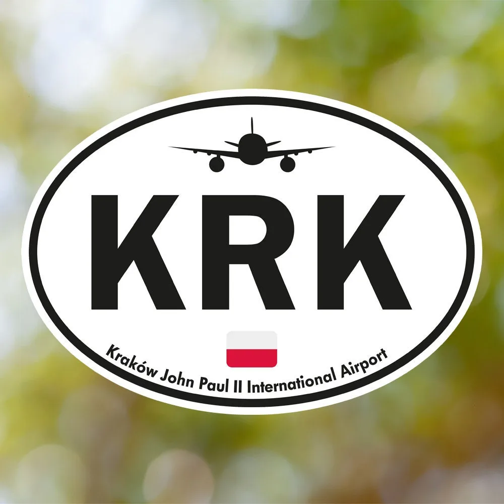 Krakow Airport Sticker (Oval Vintage)