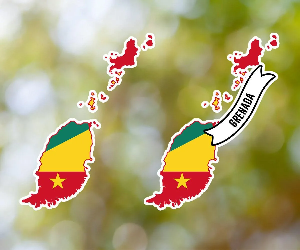 Grenada Country Shaped Sticker