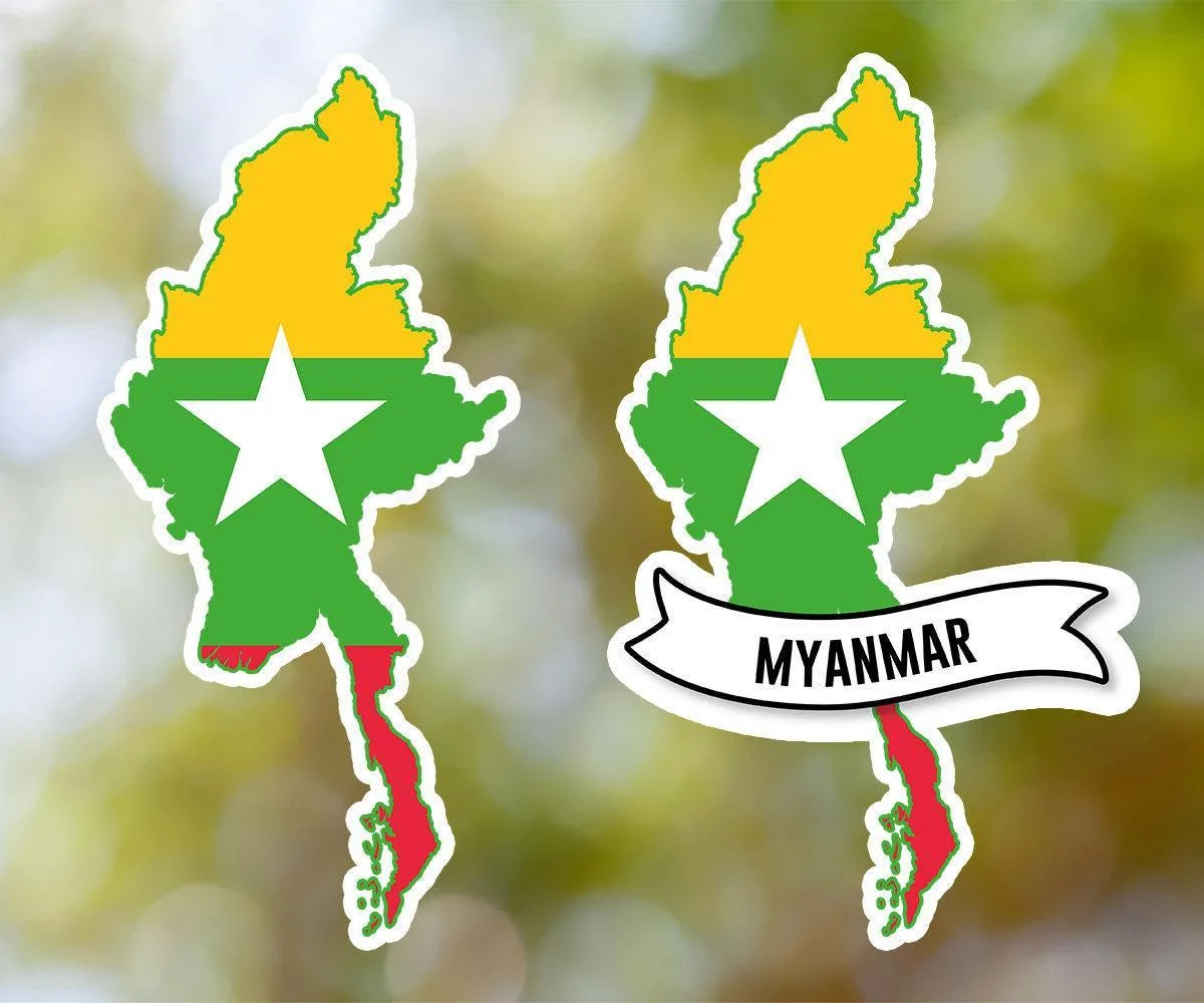 Myanmar Country Shaped Sticker