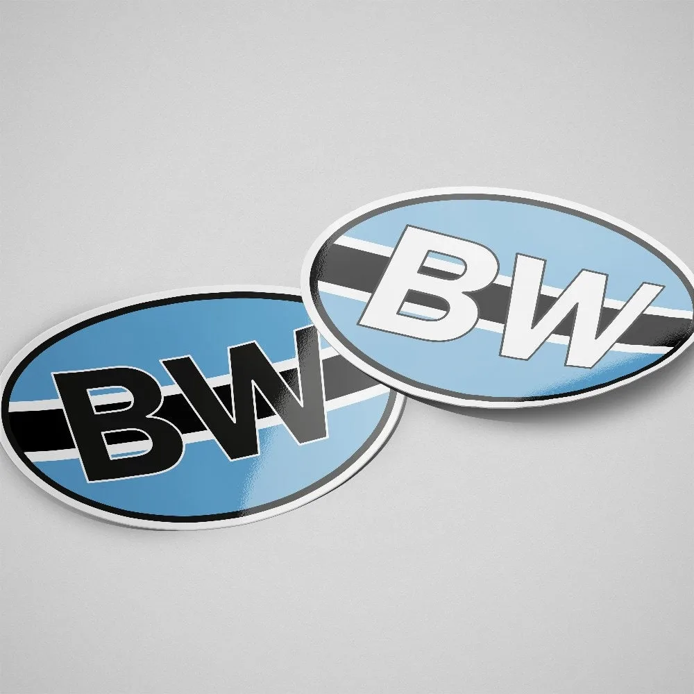 Botswana Sticker Oval Flag