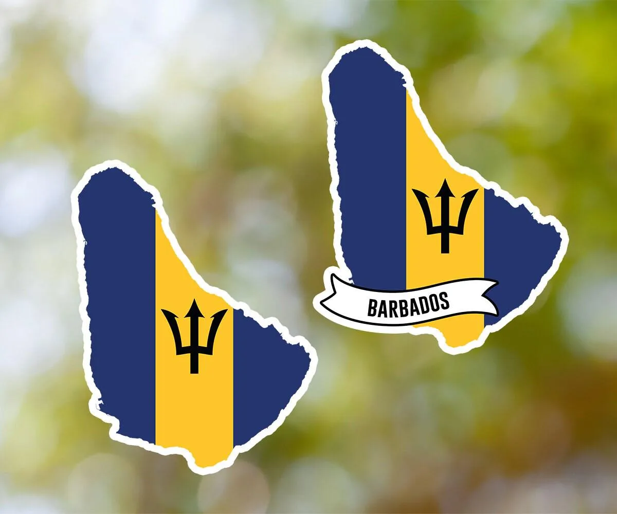 Barbados Country Shaped Sticker