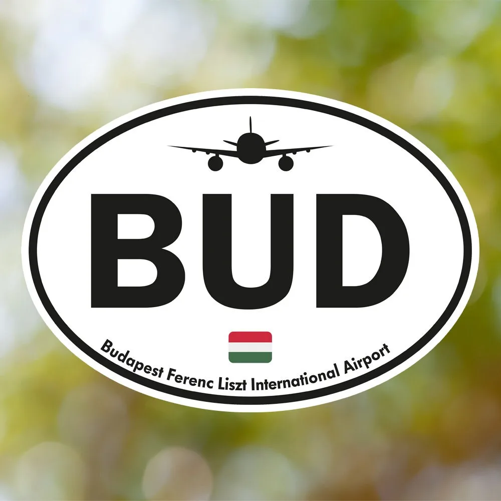 Budapest Airport Sticker (Oval Vintage)