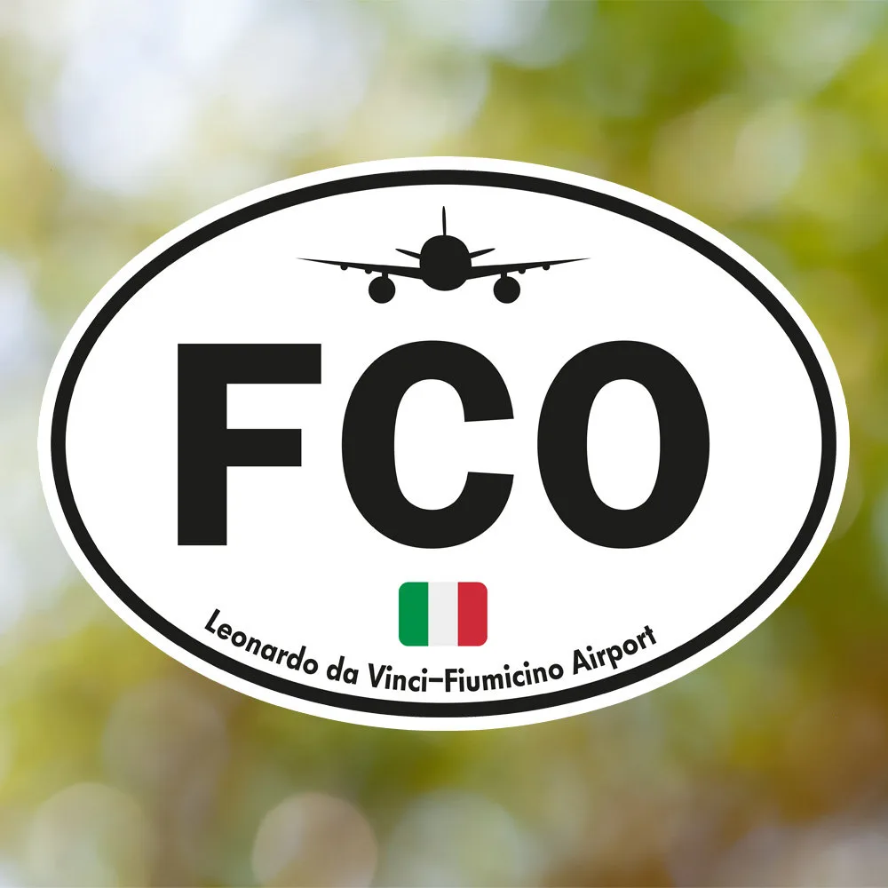 Rome Airport Sticker (Oval Vintage)